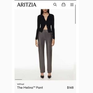 Aritzia Wilfred Melina Pant - Size 4 - Grey Peppercorn
